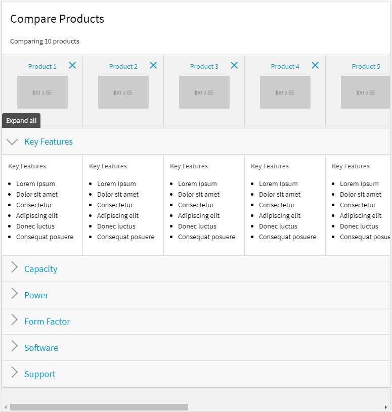 Thumb: Product Comparison